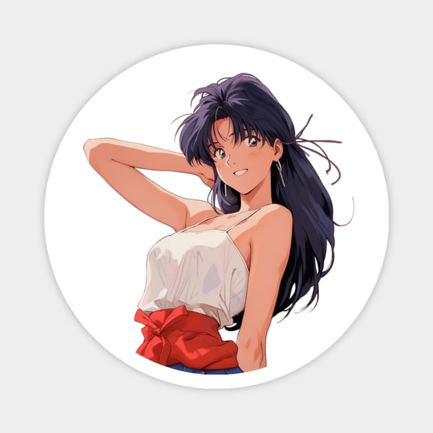 Misato Katsuragi Neon Genesis Evangelion Retro Style 3 Magnet by Graphicvibestore